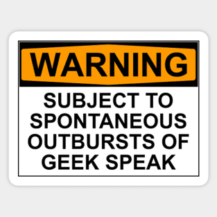 Warning - Geek Speak Sticker